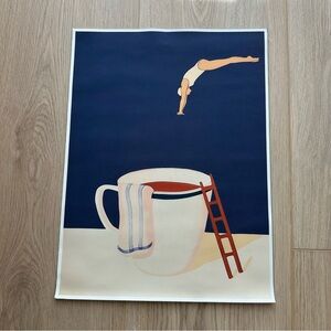 Coffee Diver Canvas Art Print Poster